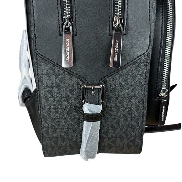 NWT Michael Kors Jaycee Large Backpack Logo MK Black Zip Pocket MSRP 558 - Picture 12 of 14